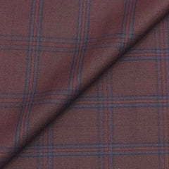 Trouser Fabric Raymond PolyViscose Broad Check Color Wine