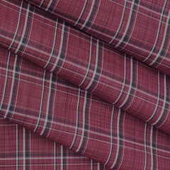 Shirt Fabric Raymond Blended Check Colour Syrah