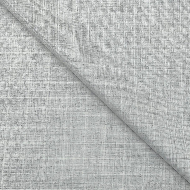 Trouser Fabric Raymond Fine Count PolyViscose Check Color Silver