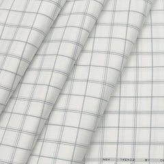 Shirt Fabric ManTire Poly Cotton Wrinkle Free Check Colour Hill Grey