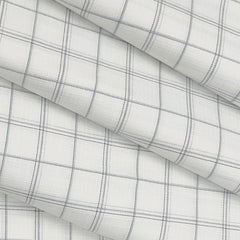 Shirt Fabric ManTire Poly Cotton Wrinkle Free Check Colour Hill Grey