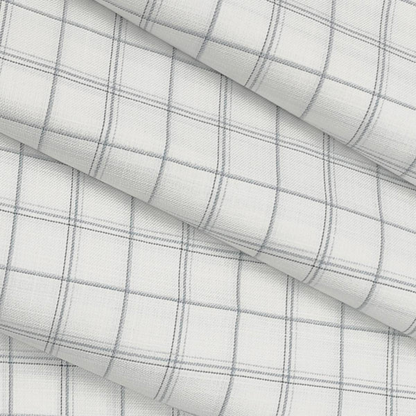 Shirt Fabric ManTire Poly Cotton Wrinkle Free Check Colour Hill Grey