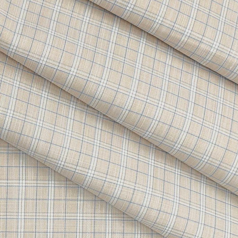 Shirt Fabric ManTire Poly Cotton Wrinkle Free Check Colour Rusty Brown