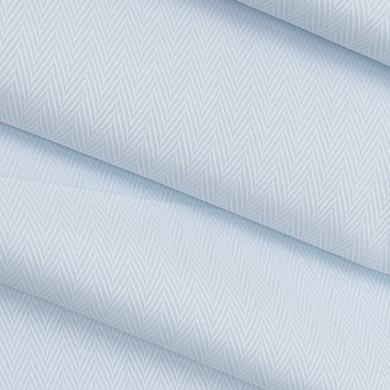 Shirt Fabric ManTire Poly Cotton Wrinkle Free Zigzag Colour Light Blue