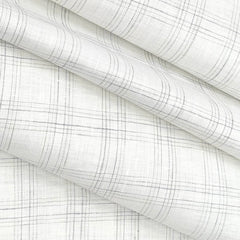 Shirt Fabric Linen Club Pure Linen 80 Lea Broad Checks colour Grey