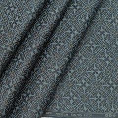 Shirt Fabric ManTire Giza Cotton Printed Colour Dark Grey