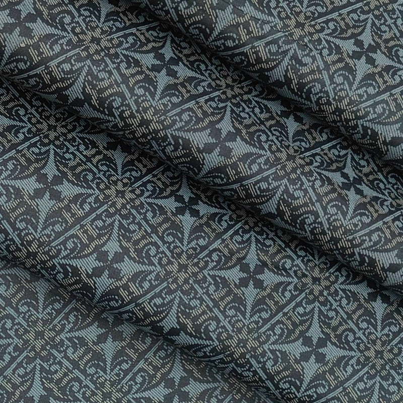 Shirt Fabric ManTire Giza Cotton Printed Colour Dark Grey