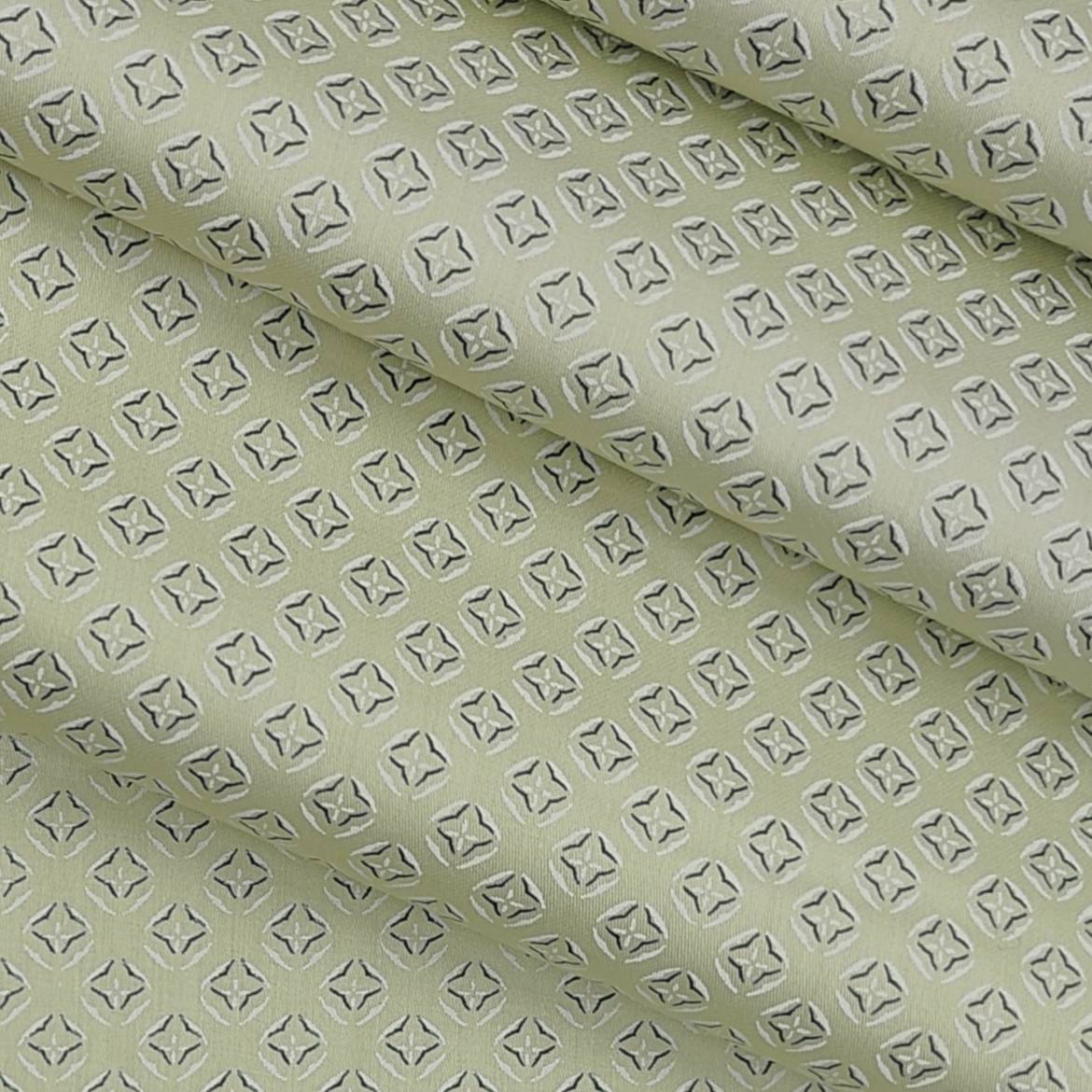 Shirt Fabric ManTire Giza Cotton Printed Colour Lizard Green