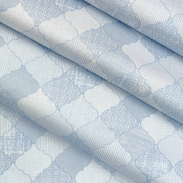 Shirt Fabric ManTire Giza Cotton Printed Colour Powder Blue