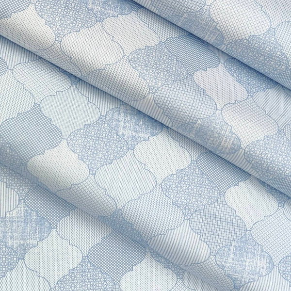 Shirt Fabric ManTire Giza Cotton Printed Colour Powder Blue