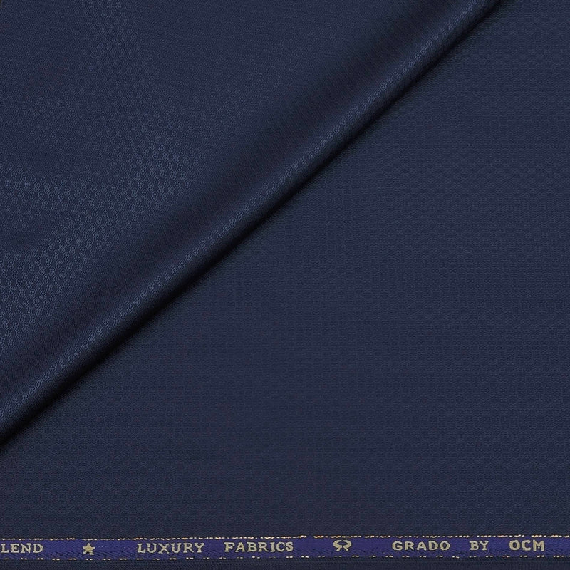 Trouser Fabric OCM 100s Wool Blended Dotted Colour Blue