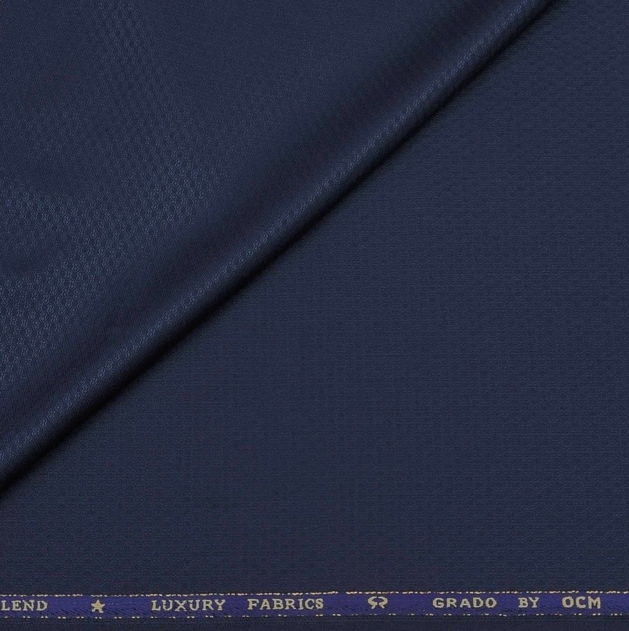 Trouser Fabric OCM 100s Wool Blended Dotted Colour Blue