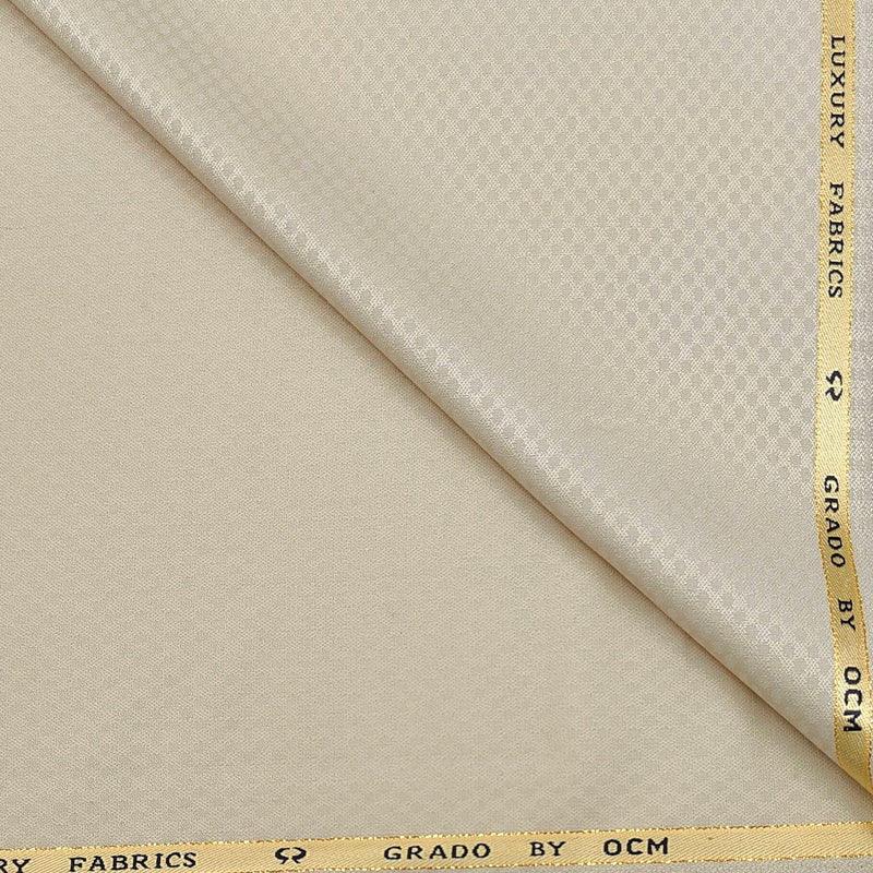 Trouser Fabric OCM 100s Wool Blended Dotted Colour Cream