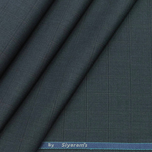 Trouser Fabric Siyaram PV Mold Check Colour Greenish Grey