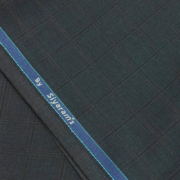 Trouser Fabric Siyaram PV Mold Check Colour Greenish Grey