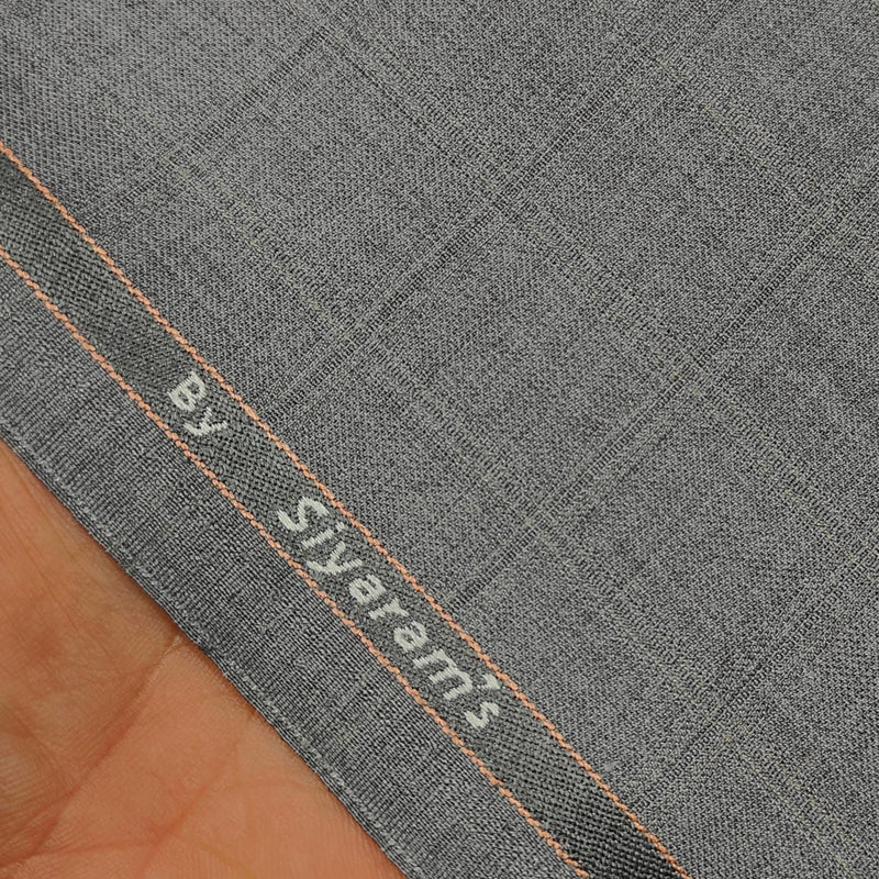 Trouser Fabric Siyaram PV Mild Check Colour Ash Grey