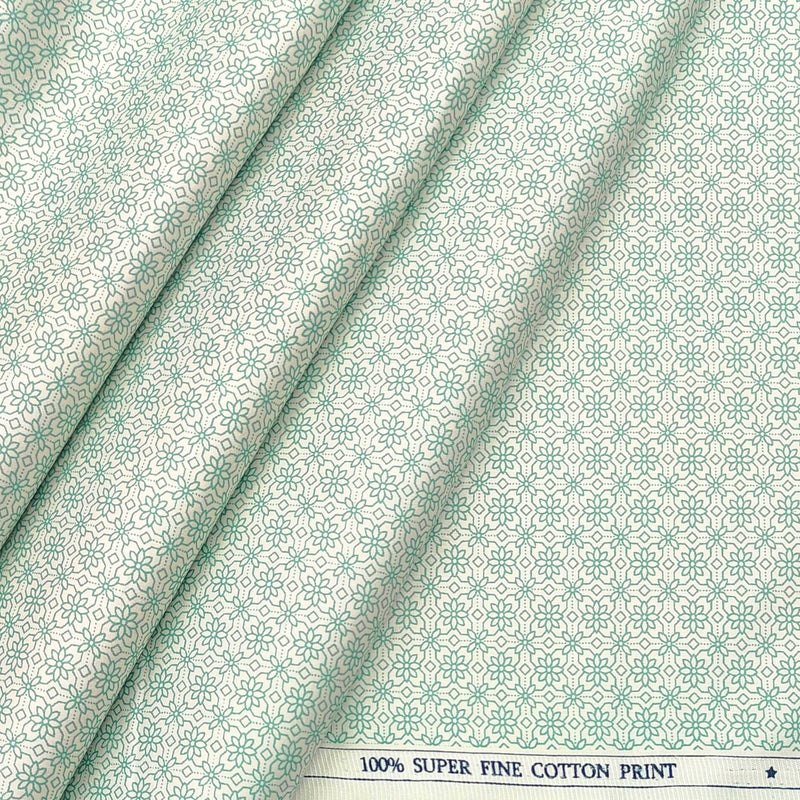 Shirt Fabric ManTire Giza Cotton Printed Colour Pine Green