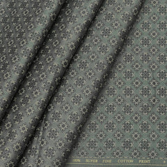 Shirt Fabric ManTire Giza Cotton Printed Colour Hunter Grey