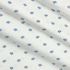 Shirt Fabric ManTire Giza Cotton Polka Dot Colour White n Blue