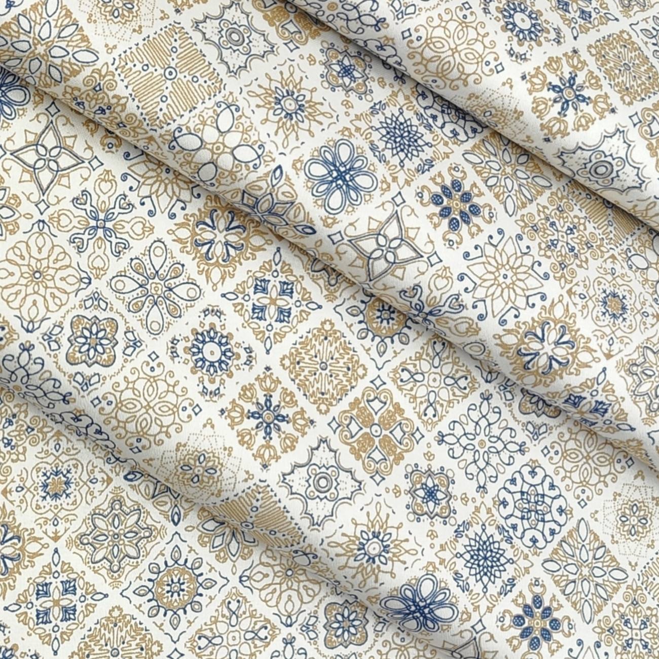 Shirt Fabric ManTire Giza Cotton Printed Colour Brown n Blue