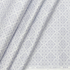 Shirt Fabric ManTire Giza Cotton Printed Colour Lavender Blue