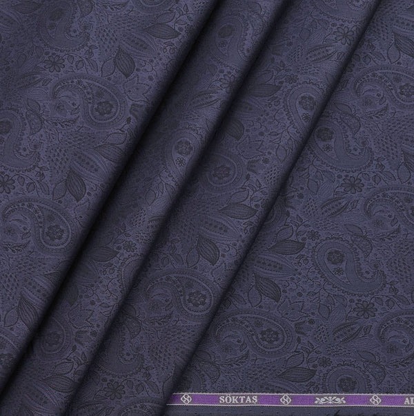 Shirt Fabric Soktas Finest Cotton Jacquard Colour Dark Grey