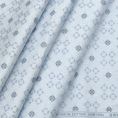 Shirt Fabric ManTire Giza Cotton Printed Colour Dusty Blue