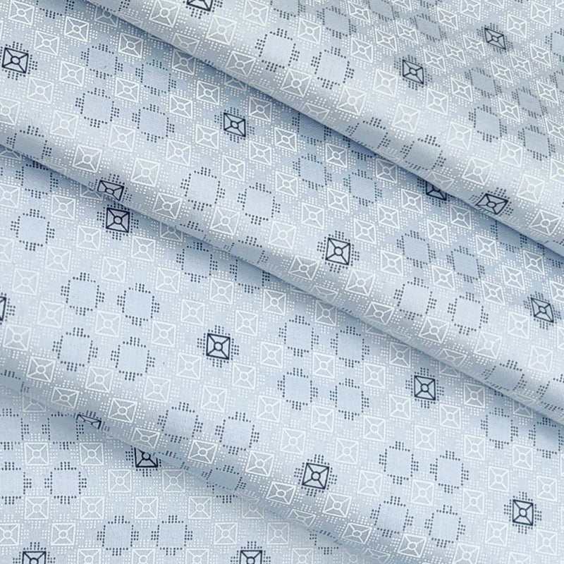 Shirt Fabric ManTire Giza Cotton Printed Colour Dusty Blue