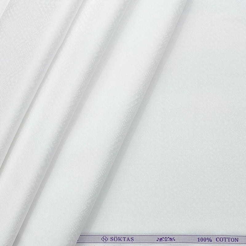 Shirt Fabric Soktas Premium Giza Cotton Jacquard Colour Pearl White