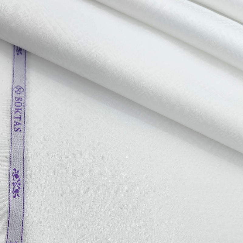 Shirt Fabric Soktas Premium Giza Cotton Jacquard Colour Pearl White