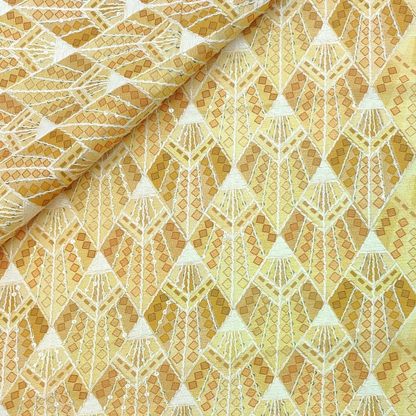 Kurta Fabric ManTire Designer Silk Embroidery Colour Gentle Golden