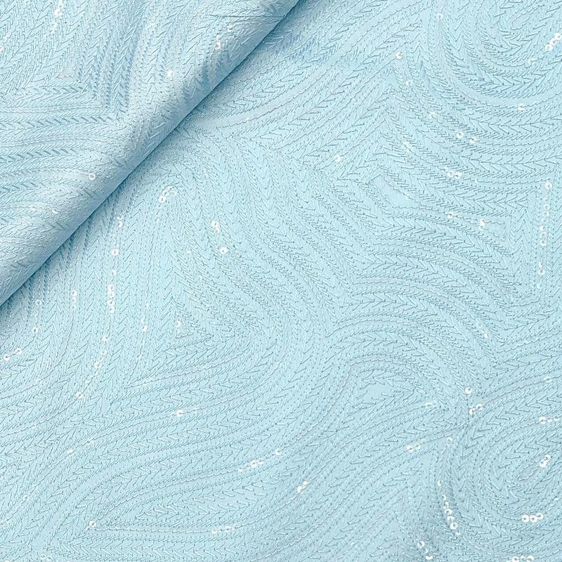 Kurta Fabric ManTire Designer Silk Embroidery Colour Light Blue