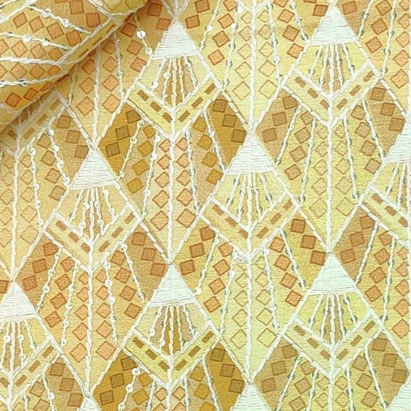 Kurta Fabric ManTire Designer Silk Embroidery Colour Gentle Golden