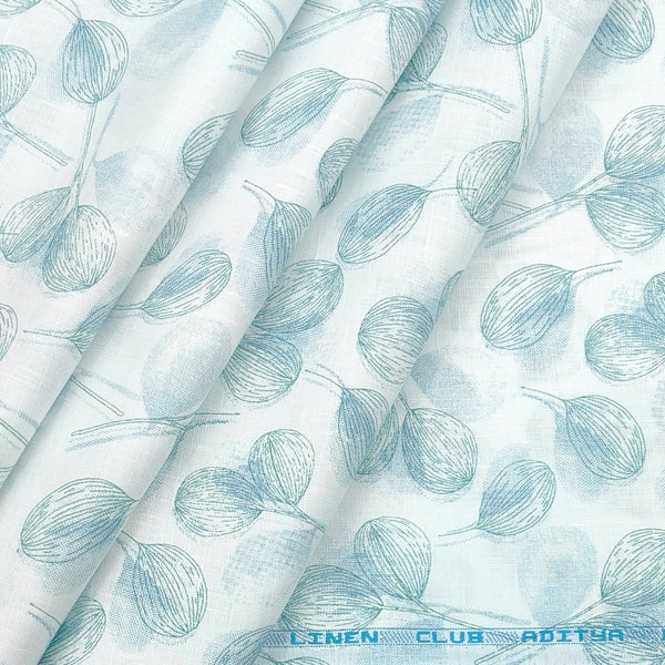 Shirt Fabric Linen Club Linen Blended Printed Colour Cade Blue