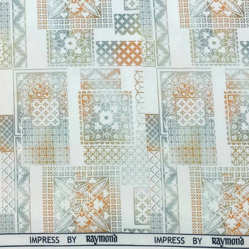 Shirt Fabric Raymond Blended Printed Colour Rusty Green
