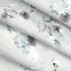 Shirt Fabric Raymond Polished Cotton Digital Printed Colour Grey