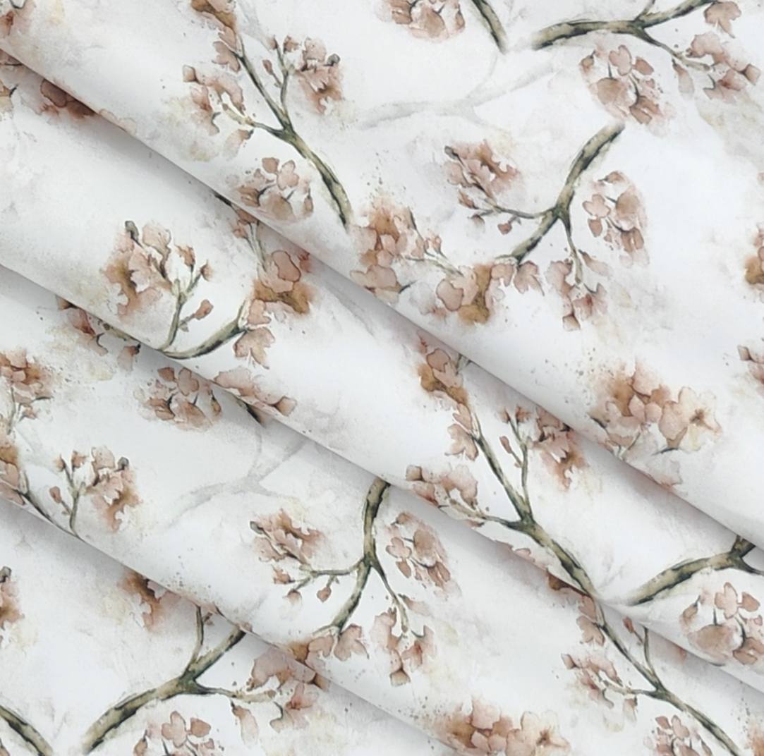 Shirt Fabric Raymond Polished Cotton Digital Printed Colour White n Brown