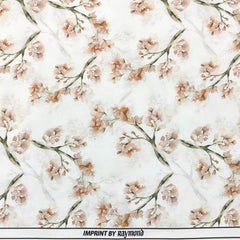 Shirt Fabric Raymond Polished Cotton Digital Printed Colour White n Brown