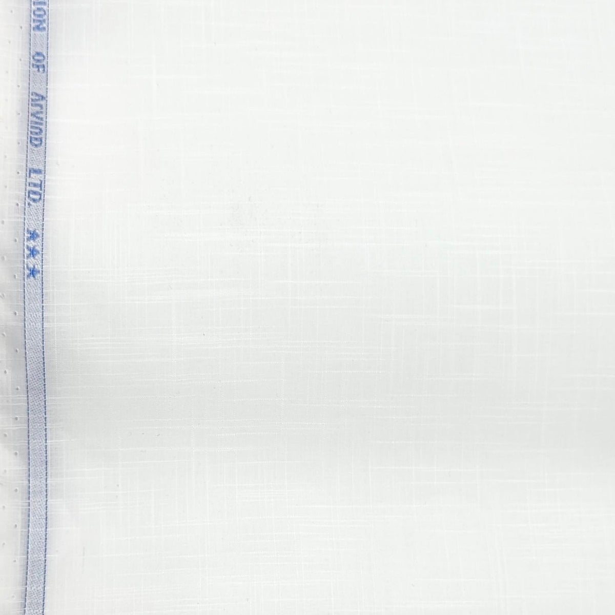 Shirt Fabric Arvind Stiff Pure Cotton Slub White