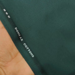 Trouser Fabric Donear Fine Pure Cotton Plain Colour Bottle Green