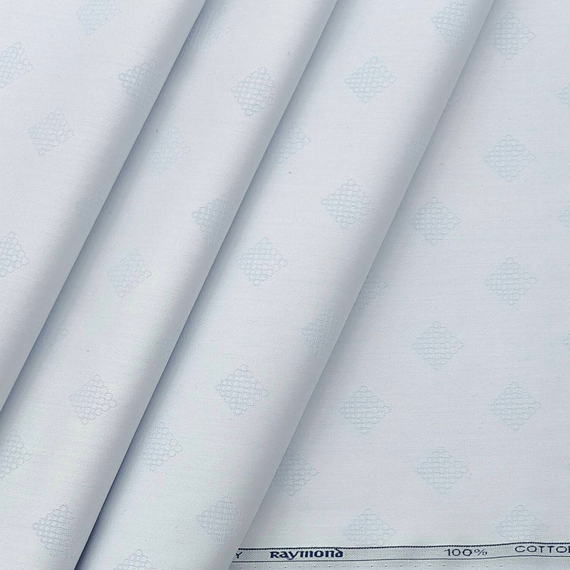 Shirt Fabric Raymond Premium 100% Cotton Jacquard Colour Water Blue