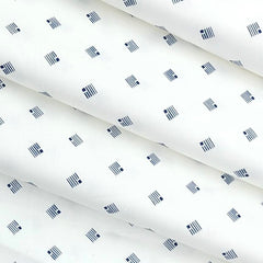 Shirt Fabric Raymond Premium 100% Cotton Printed Colour White n Blue