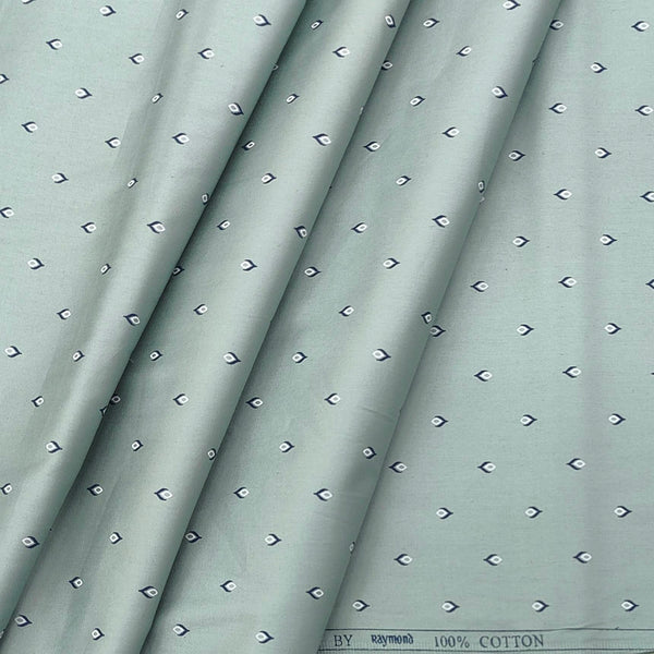Shirt Fabric Raymond Premium 100% Cotton Printed Colour Viridian Green
