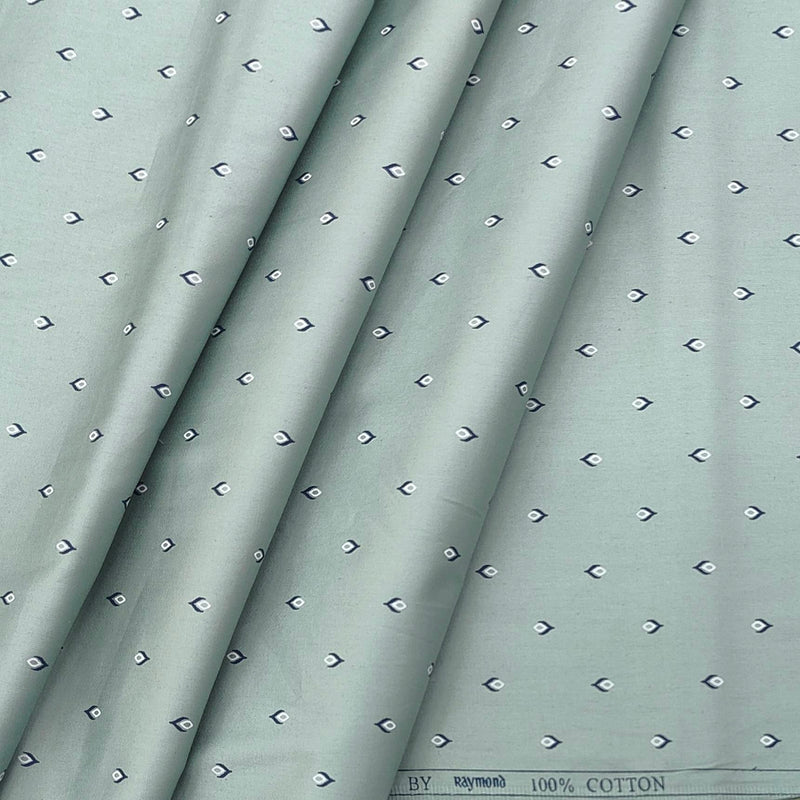 Shirt Fabric Raymond Premium 100% Cotton Printed Colour Viridian Green
