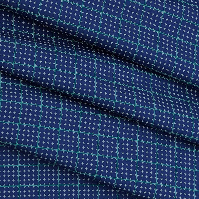 Shirt Fabric Raymond Premium 100% Cotton Printed Colour Dark Blue