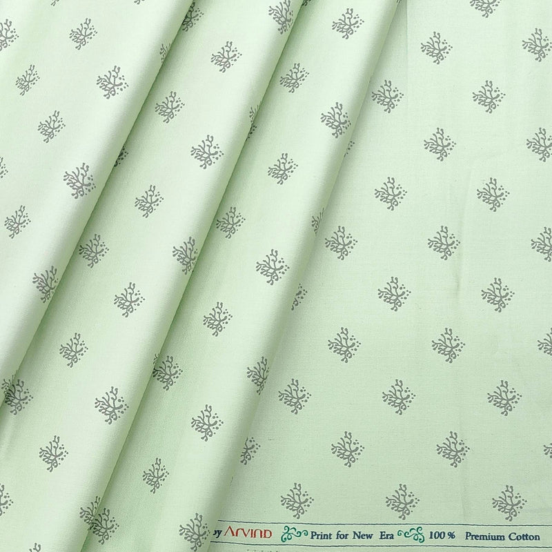 Shirt Fabric Arvind Giza Cotton Printed Colour Hill Green