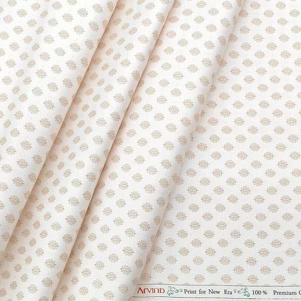 Shirt Fabric Arvind Giza Cotton Printed Colour Dust Brown