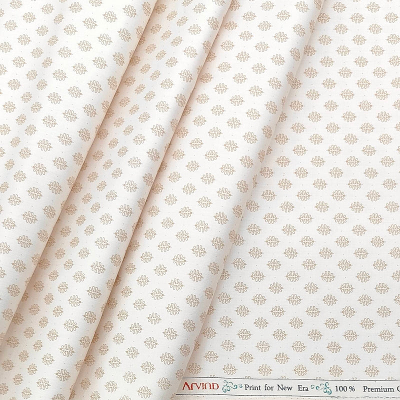 Shirt Fabric Arvind Giza Cotton Printed Colour Dust Brown