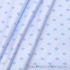 Shirt Fabric Arvind Giza Cotton Printed Colour Powder Blue