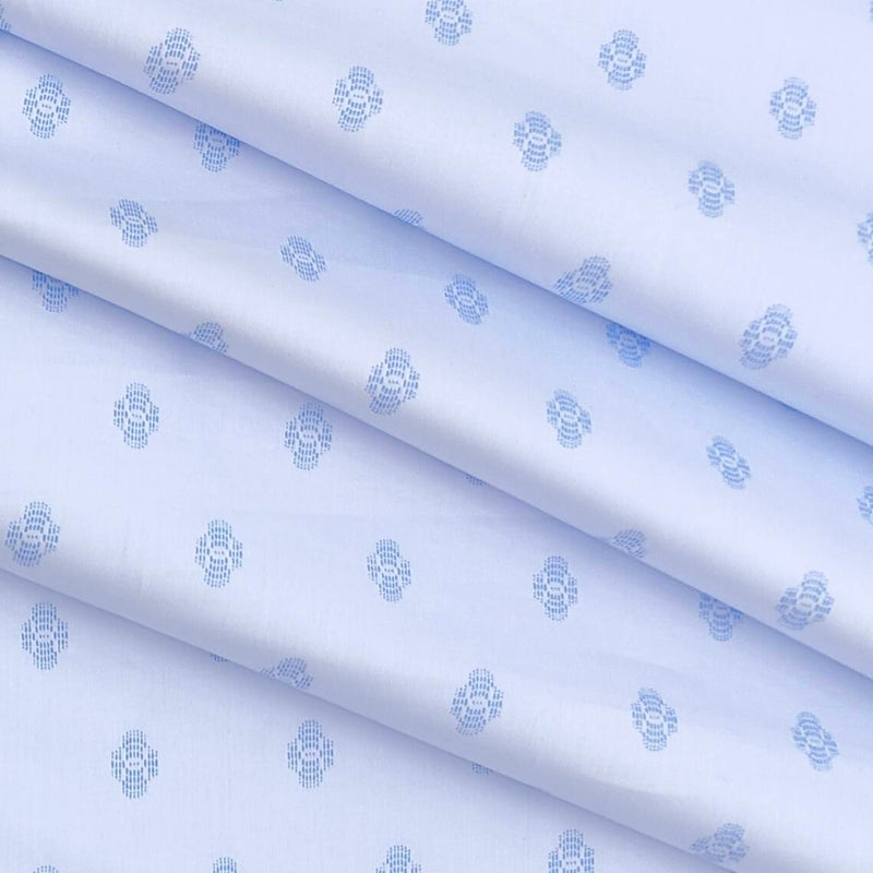 Shirt Fabric Arvind Giza Cotton Printed Colour Powder Blue